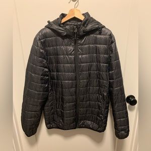 🔥 Black Puffer Jacket with Removable Hood